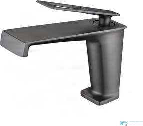 Rubinetto per lavabo ELITE EDITION BBS1257 in ottone con bocca a cascata, disponibile in più finiture — Nero — Bassa