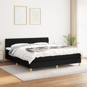 Giroletto A Molle Con Materasso Nero 160x200 Cm İn Tessuto /
