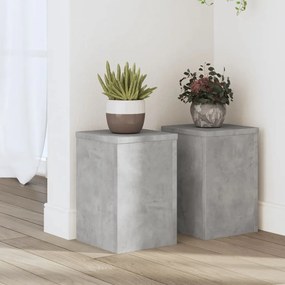 Supporti Per Piante 2 Pz Grigio 20x20x30 Cm Legno Multistrato /