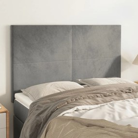 Testiere 4 Pz Grigio Chiaro 72x5x78/88 Cm İn Velluto /