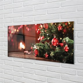 Quadro in vetro Albero di natale luci regali 100x50 cm