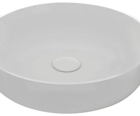 Lavabo da appoggio tondo in ceramica bianco