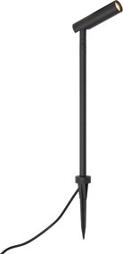 Faretto da giardino moderno 12V nero 10cm incl. LED IP65 - Voltaire Lino
