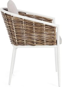 Sedia da esterno bianca in metallo Maribela – Bizzotto