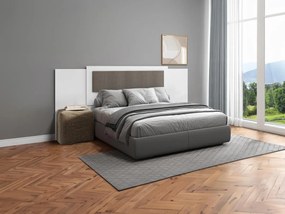 Testata letto allungabile 140/160/180 cm Bianco e Tortora - KYLANA