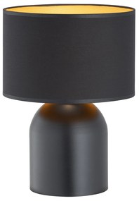 Lampada Da Tavolo Nordica Enlil 1 Luce In Acciaio Nero E Oro