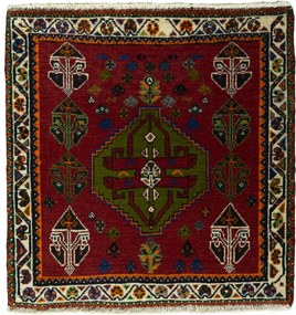 Shiraz Tappeto 60 x 60 Rosso (Iran) Annodato A Mano