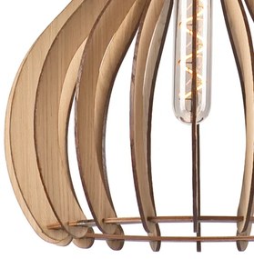 Lampadario a sospensione con filo TUCCI 1xE27/60W/230V diametro 29 cm quercia