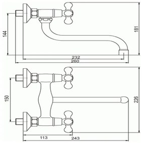 Novaservis - Miscelatore per lavello/lavabo TITANIA RETRO, cromo lucido