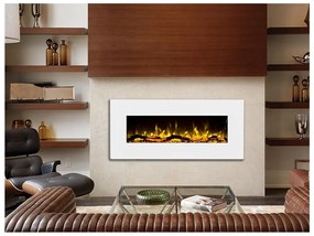 Caminetto elettrico da parete L110 x P14 x H49 cm Bianco - LALITA
