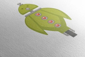 Stampa su tela – Con motivo di robot per bambini