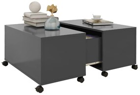 Tavolino da caffè grigio 75x75x38 cm in truciolato