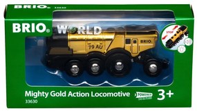 Brio – Potente Locomotiva d'Oro con Azioni a Batteria
