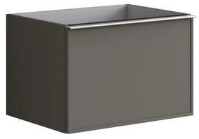 Mobile da bagno sotto lavabo Pixel frame grigio laccato opaco L 60 x H 40 x P 45.5 cm 2 cassetti, lavabo non incluso