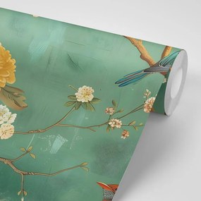Carta da parati – Uccelli vintage sui rami