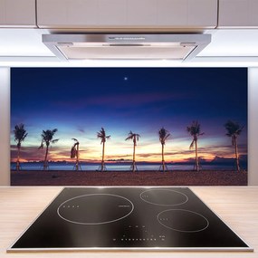 Pannello cucina paraschizzi Paesaggio del mare della palma 125x50 cm