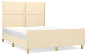 Giroletto con testiera crema 140x190 cm in tessuto