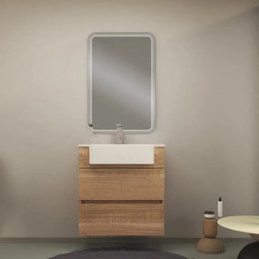 Mobile da bagno sotto lavabo PARIS rovere laccato opaco L 70 x H 72 x P 33.5 cm 2 cassetti, lavabo non incluso