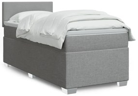 Giroletto A Molle Con Materasso Grigio Chiaro100x200 Cm Tessuto /