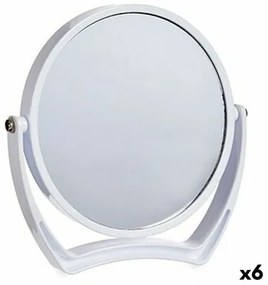 Specchio Ingranditore Bianco Cristallo Plastica 19 x 18,7 x 2 cm (6 Unità)
