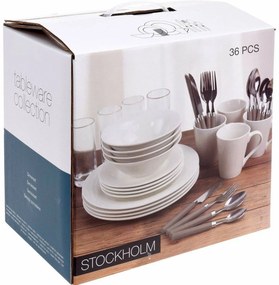 Set di Stoviglie Excellent Houseware Stockholm Porcellana Bianco 36 Pezzi