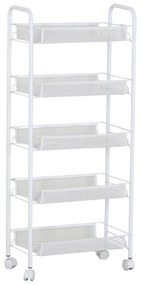 Carrello fruttivendolo 5 Scaffali Kitchen - Bianco