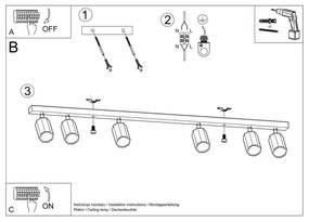 Sollux SL.1032 - Faretto ZEKE 6xGU10/40W/230V quercia