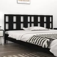 Testiera per Letto Nera 205,5x4x100cm in Legno Massello di Pino cod mxl 31792