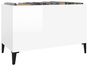 Mobile porta dischi bianco lucido 74,5x38x48 legno multistrato