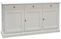 Madia credenza arte povera 3 porte legno bianco 156x42x85