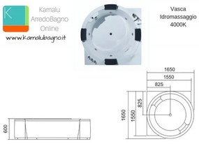 Kamalu - vasca idromassaggio angolare per 4 persone modello 4000k