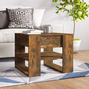 Tavolino Da Salotto Rovere Fumo 55,5x55x45 Cm Legno Multistrato /
