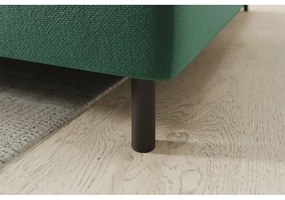 Divano angolare verde allungabile/con contenitore (con penisola a destra/a L) e rivestimento in velluto Barea – ELTAP