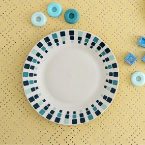 Piatto da pranzo Quid Simetric Azzurro Ceramica Ø 23 cm