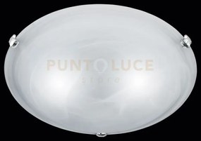 Adrian plafoniera vetro alabastro bianco d.40cm 2 luci attacco e27