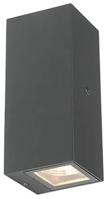 Applique da parete grigia 2 luci IP44 con sensore crepuscolare - Baleno
