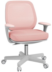 Sedia Poltrona Operativa da Ufficio 55x48x82,5-94,5 cm Tessuto a rete Rosa