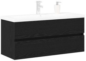 Mobile lavabo  con bacino integrato rovere nero legno ingegnerizzato, mobile lavabo  rovere nero 90x38.5x45 cm legno ingegnerizzato