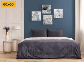 Set di quadri – Armonia degli angeli in bianco e nero