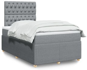 Giroletto A Molle Con Materasso Grigio Chiaro 120x200cm Tessuto /