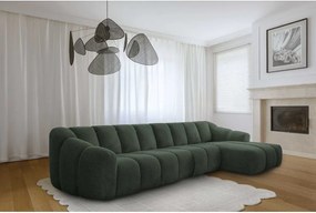 Divano angolare verde scuro (con penisola a destra/con chaise lounge) Shell – Miuform