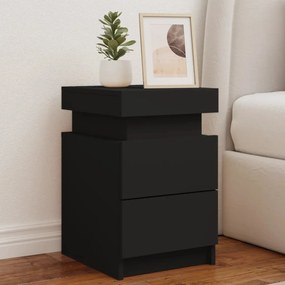 Comodino Con Luci Led Nero 35x39x55 Cm /