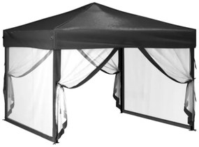 Tenda per Feste Pieghevole con Pareti Laterali Antracite 3x3 m