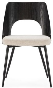 Sedie da pranzo in set nere/color crema in imbottito 2 pz Gilda – MOME