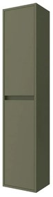 Colonna bagno sospesa 140 cm verde satinato ripiani regolabili Gaya