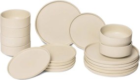 Set di piatti color crema in gres 18 pz Malia - Bonami Selection