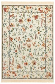 Tappeto in viscosa crema 195x300 cm Oriental Flowers - Nouristan