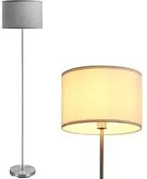 Lampada Piantana da Terra 160cm Design Moderno Paralume E27 60W Tessuto Grigio