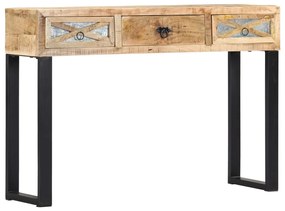Consolle 110x30x76 Cm İn Legno Massello Di Mango /