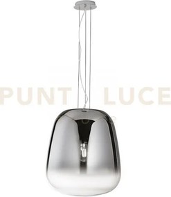 Lampadario a sospensione smoke cromo 1 luce attacco e27 45x150cm in...